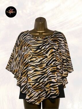 Alfred Dunner Zebra Print Batwing Blouse
